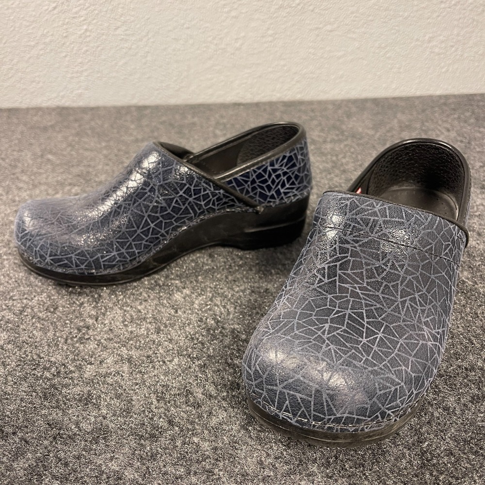 Women's Sanita Navy Leather Professional Clogs Size 6.5-7 US / 37 EU